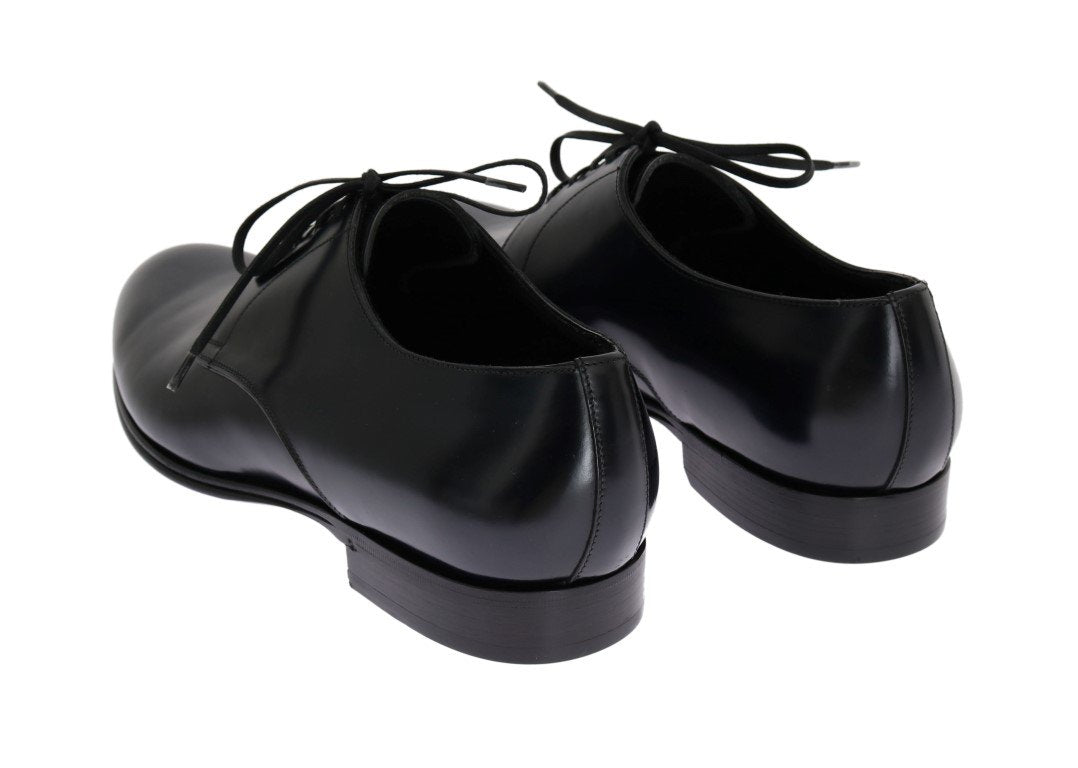 Blue Navy Leather Oxford Derby Formal Shoes