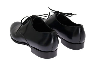 Blue Navy Leather Oxford Derby Formal Shoes