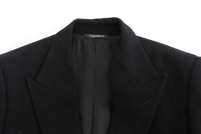 Black cotton SICILIA slim fit blazer