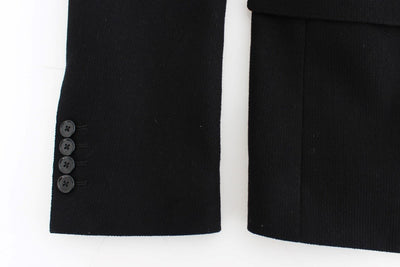 Black cotton SICILIA slim fit blazer