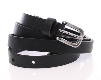 Black Leather Logo Belt