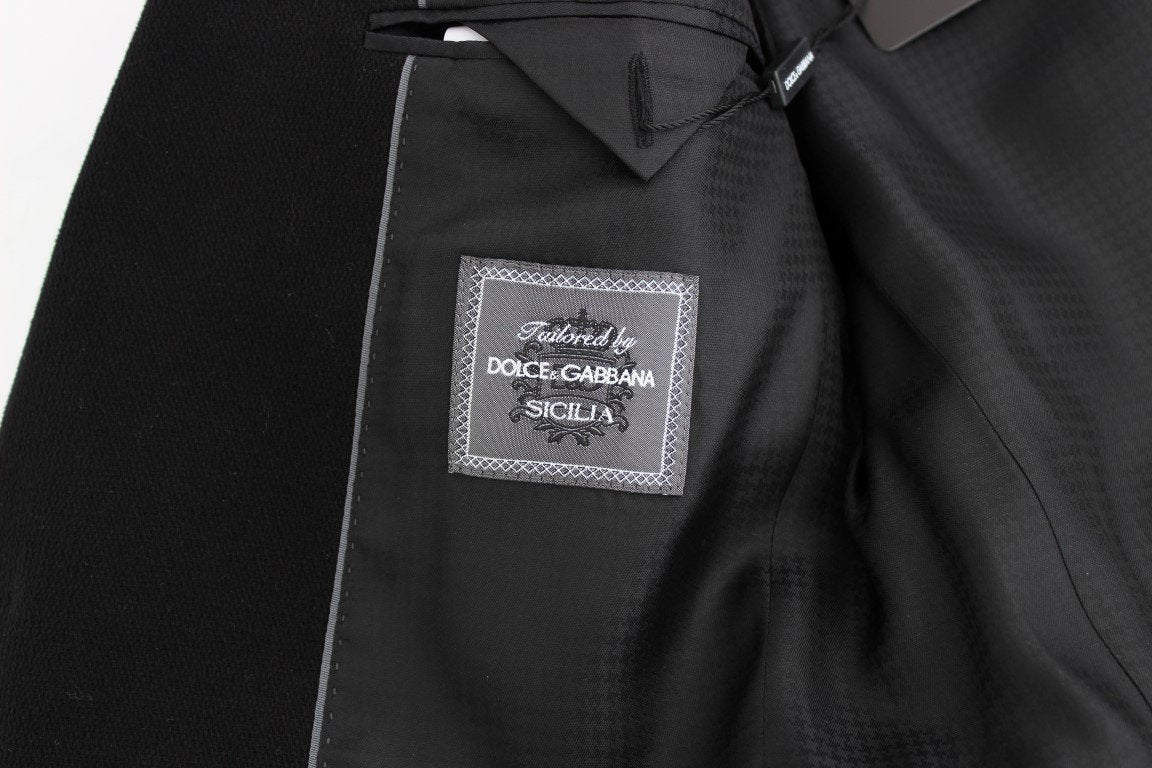 Black cotton SICILIA slim fit blazer
