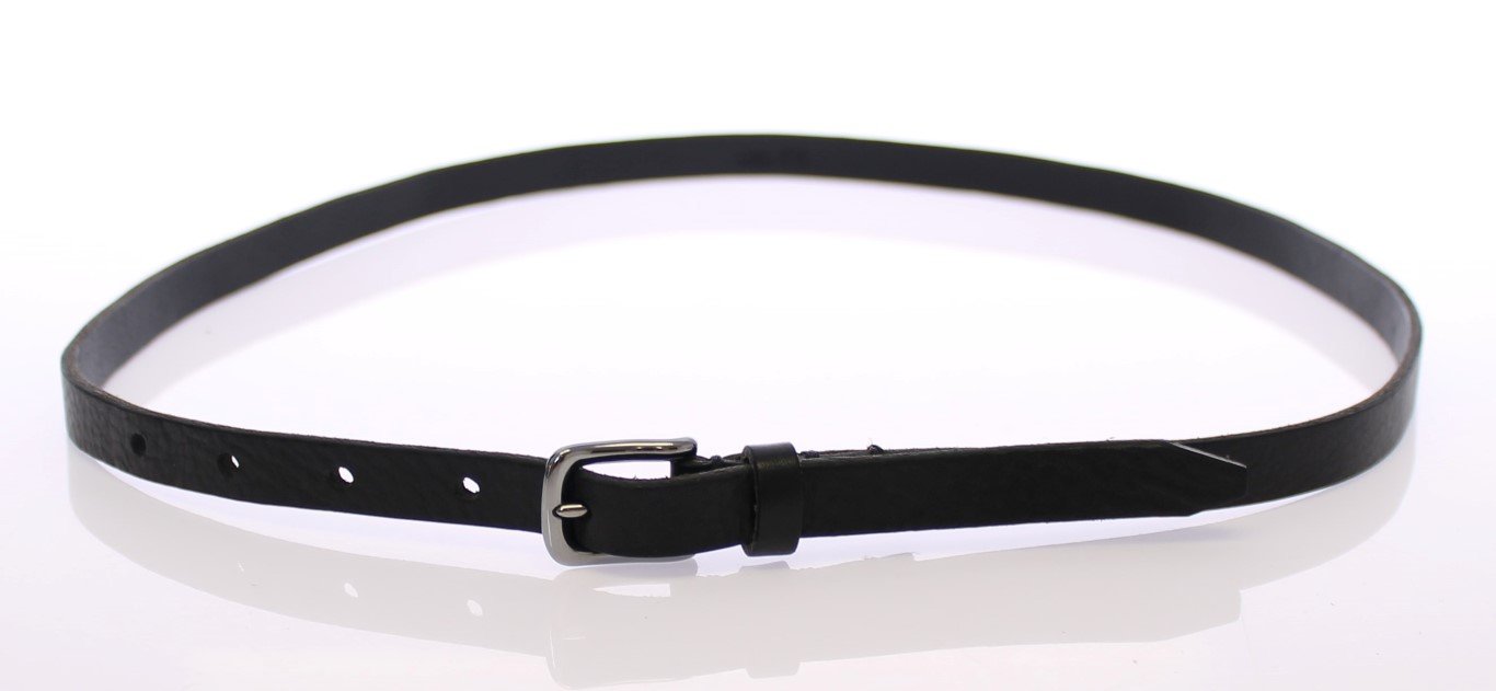 Black Leather Logo Belt