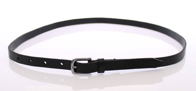 Black Leather Logo Belt