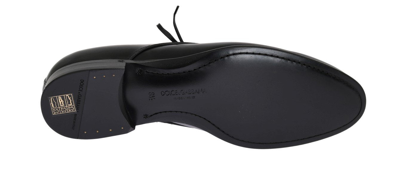 Black Leather Oxford Derby Formal Shoes