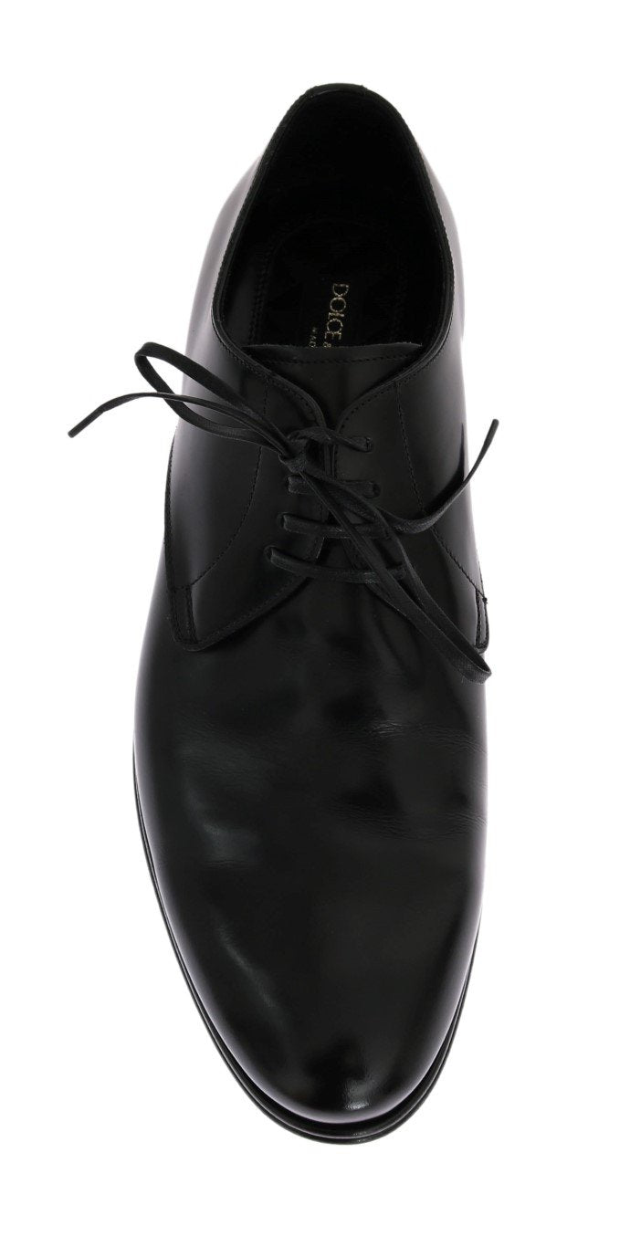 Black Leather Oxford Derby Formal Shoes