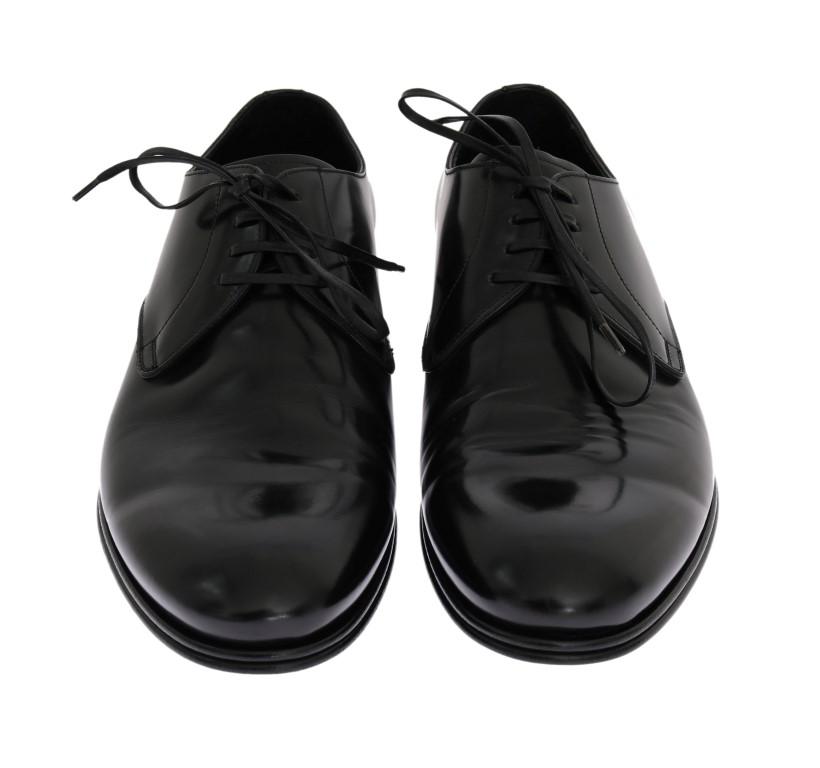 Black Leather Oxford Derby Formal Shoes