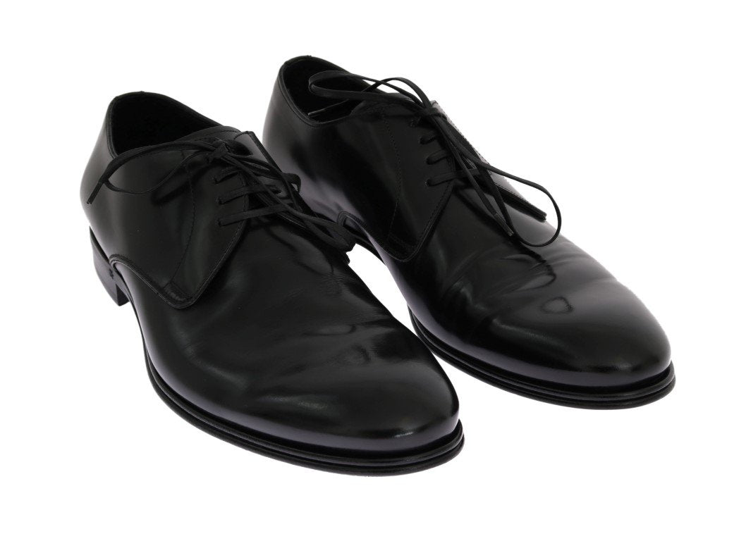 Black Leather Oxford Derby Formal Shoes