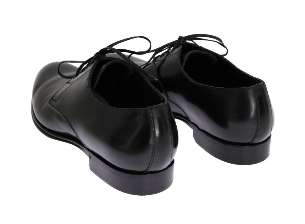 Black Leather Oxford Derby Formal Shoes