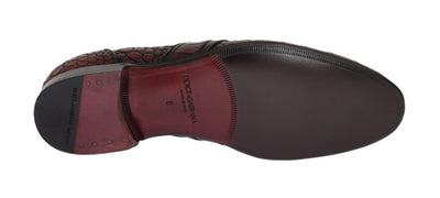 Bordeaux Crocodile Skin Loafers