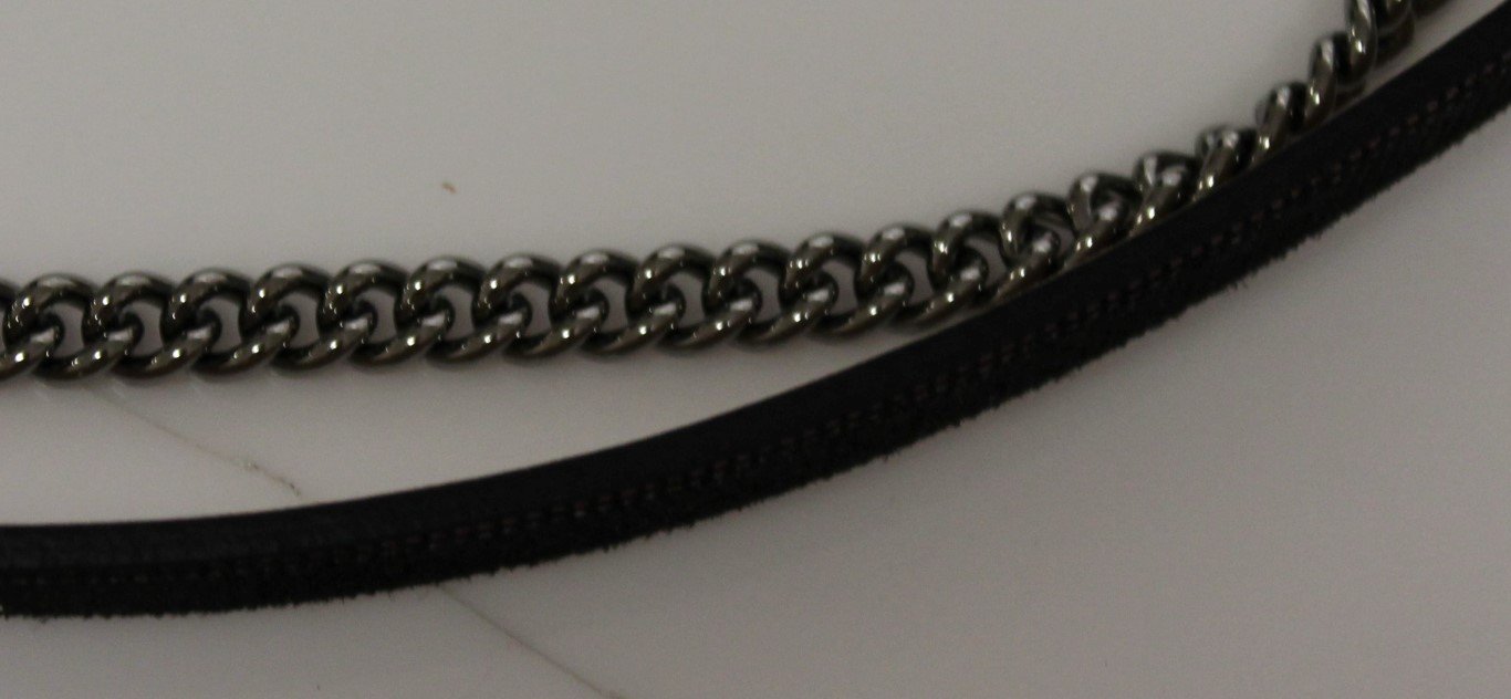 Purple Leather Logo Chain Belt