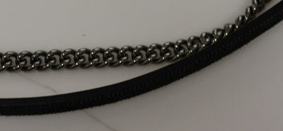Purple Leather Logo Chain Belt