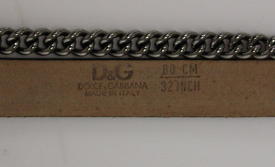 Purple Leather Logo Chain Belt