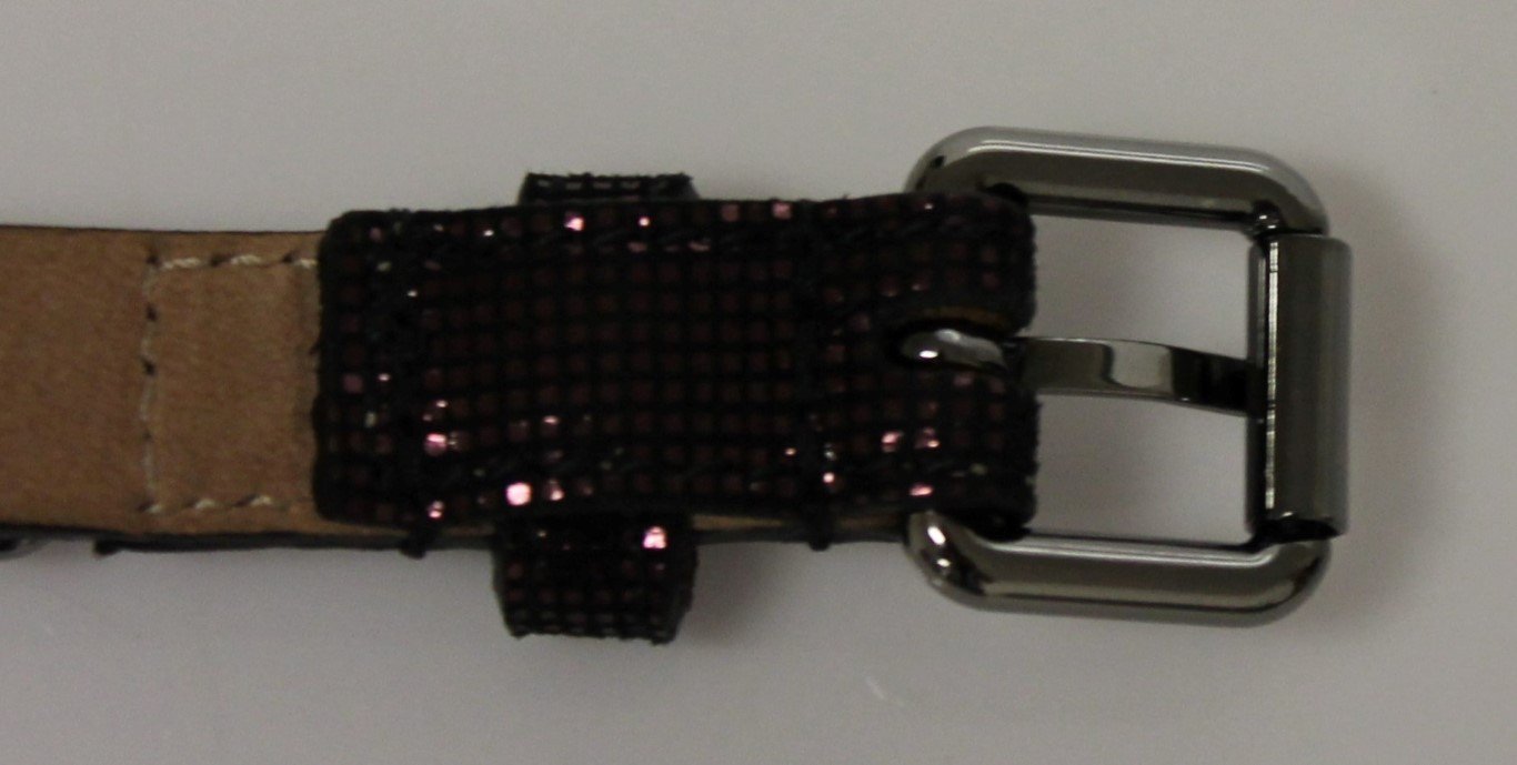Purple Leather Logo Chain Belt