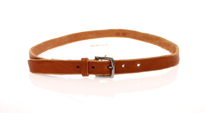 Brown Leather Logo Belt