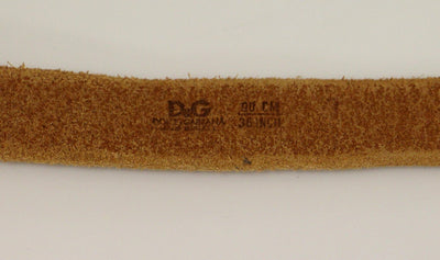 Brown Leather Logo Belt