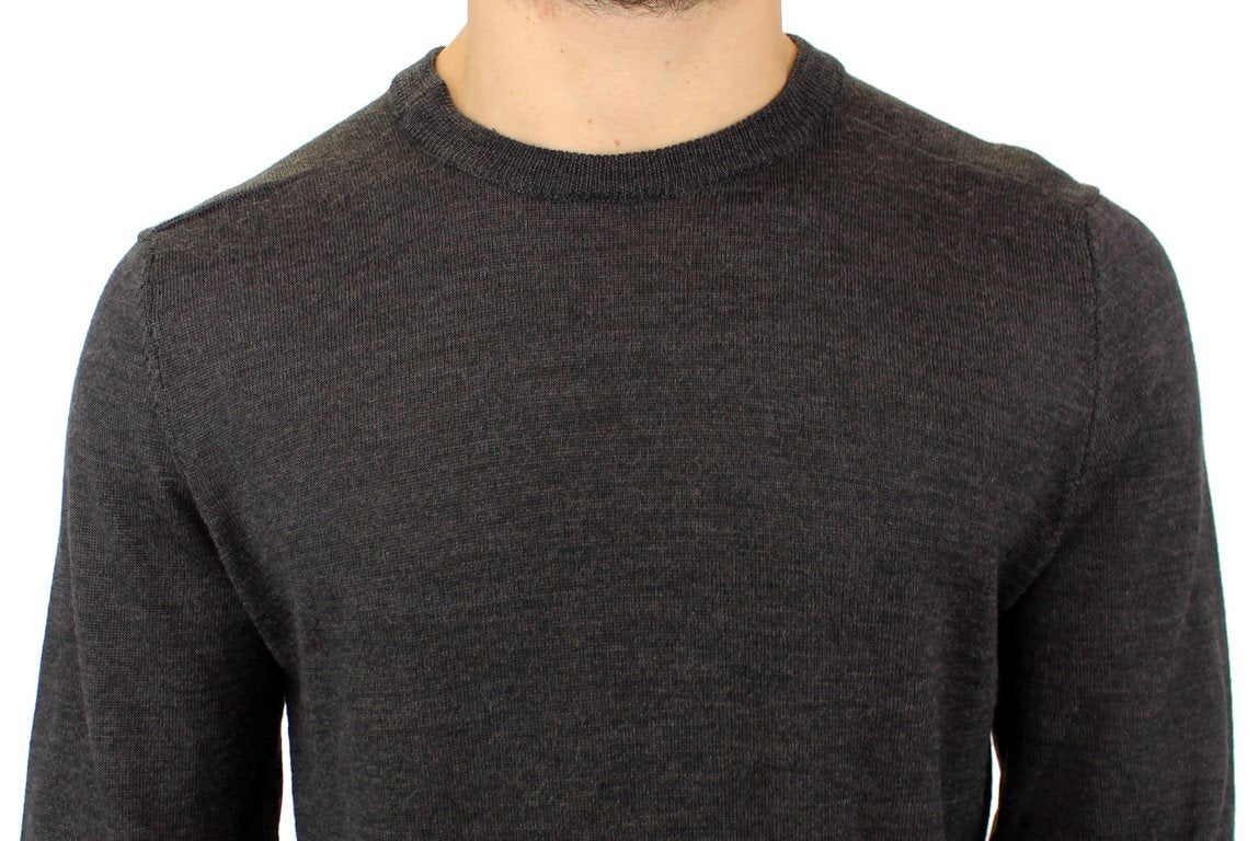 Gray crewneck pullover sweater
