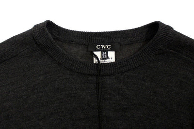 Gray crewneck pullover sweater