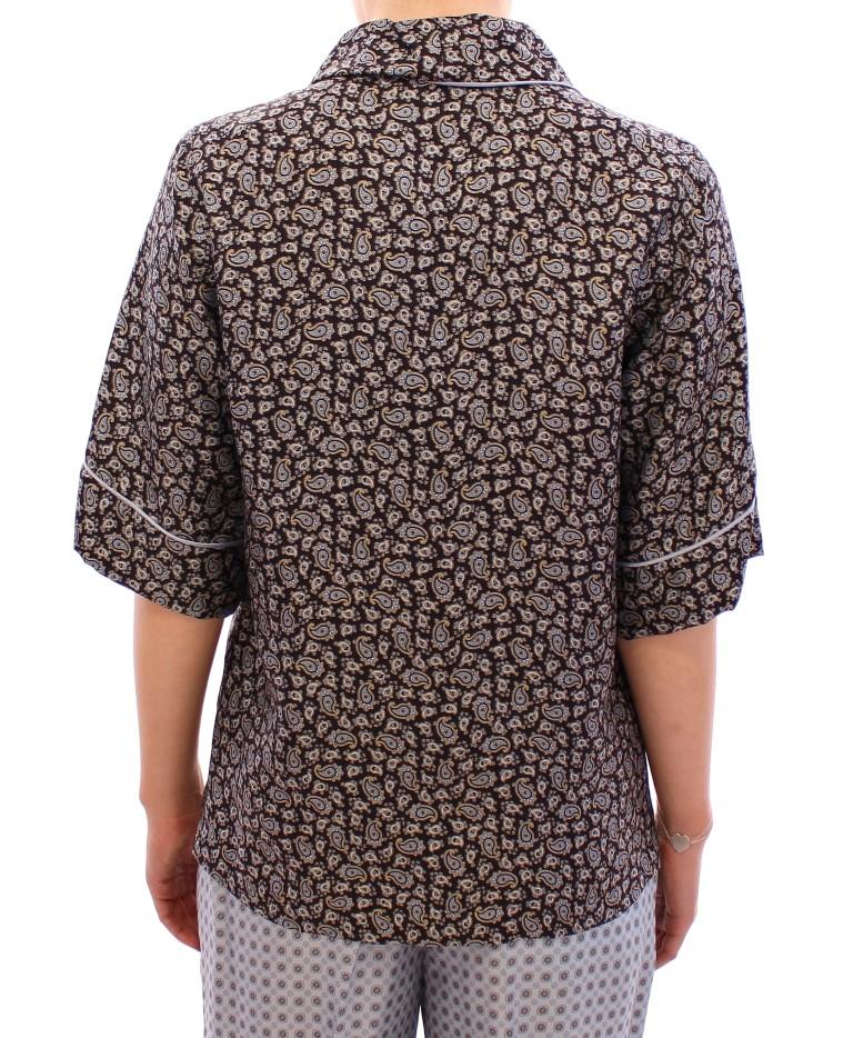 Multicolor PAJAMA silk blouse top