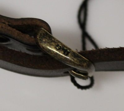 Brown Leather Logo Waist Belt