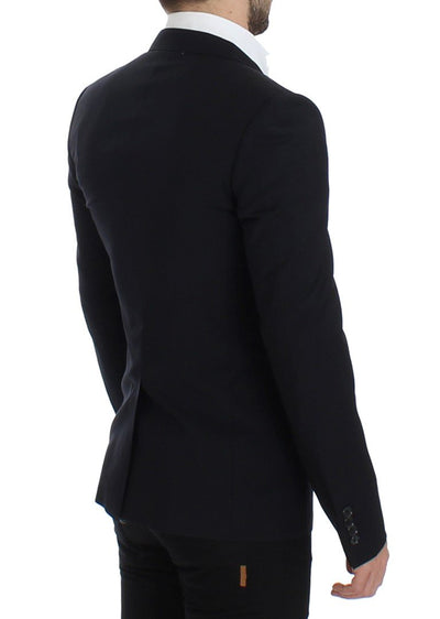 Dark blue wool slim fit blazer