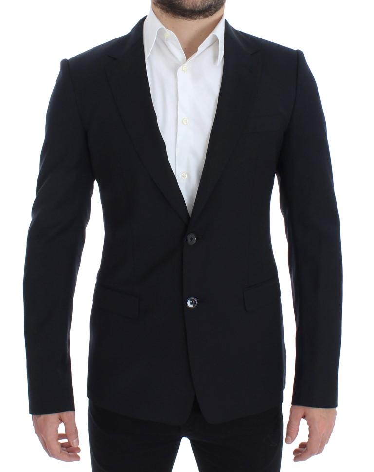 Dark blue wool slim fit blazer