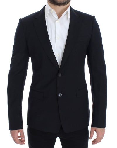Dark blue wool slim fit blazer
