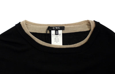 Black crewneck wool sweater