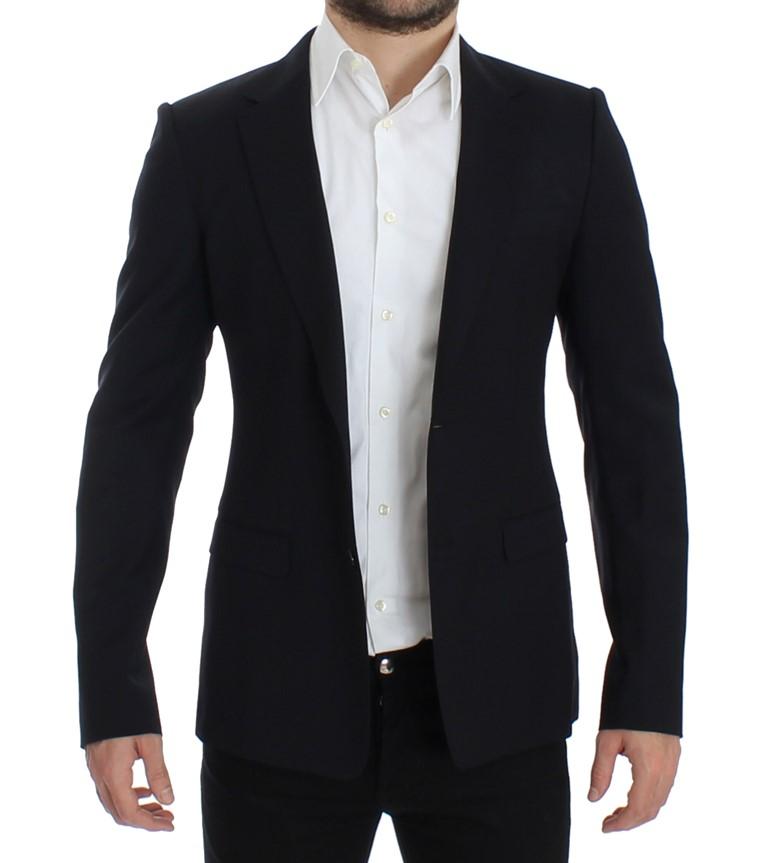 Dark blue wool slim fit blazer