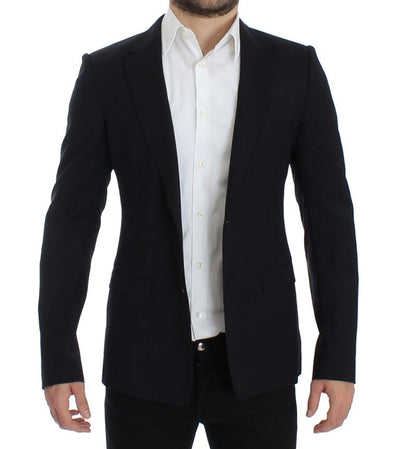 Dark blue wool slim fit blazer