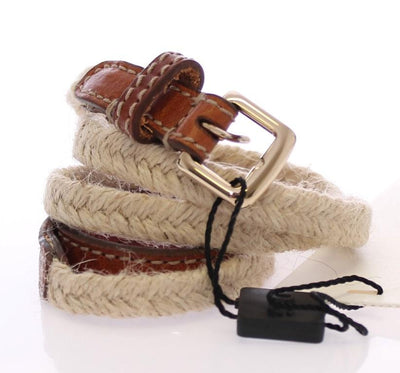 Brown Leather Logo Belt