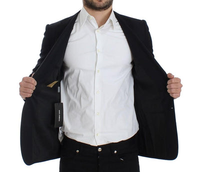 Dark blue wool slim fit blazer