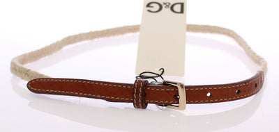 Brown Leather Logo Belt