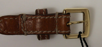 Brown Leather Logo Belt
