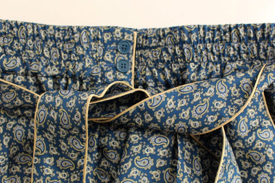 Blue PAJAMA silk shorts