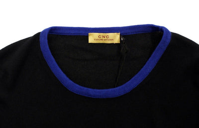 Black striped crewneck sweater