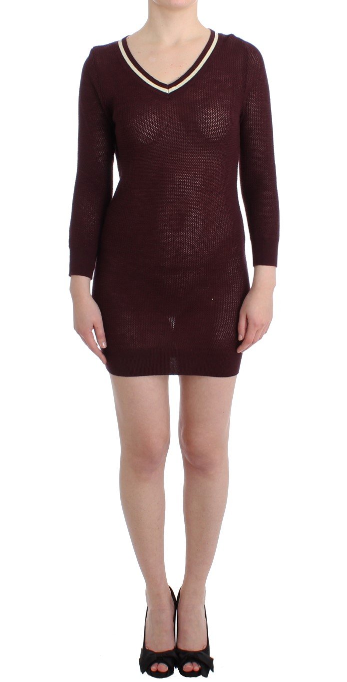 Purple knitted wool dress