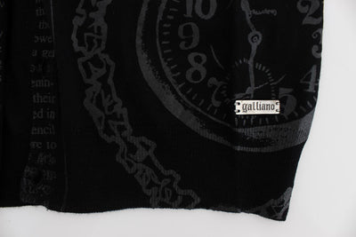 Black Wool Button Down Logo Cardigan