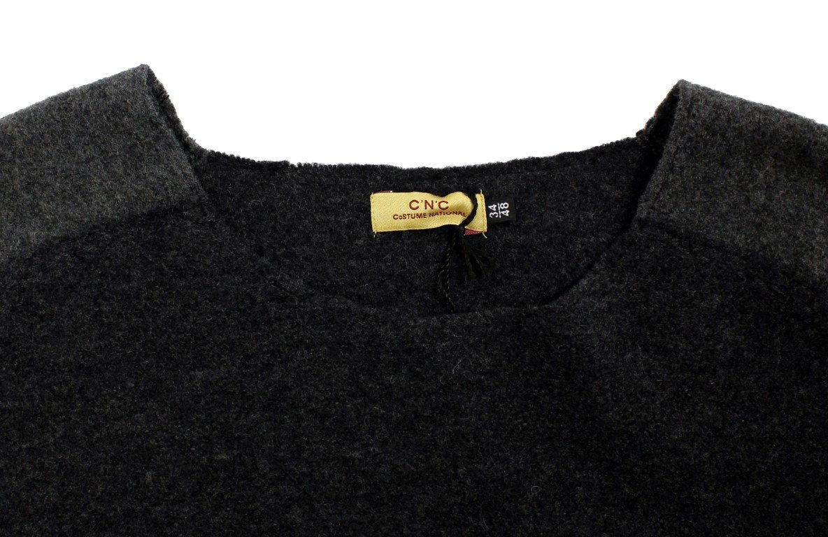 Gray wool crewneck sweater