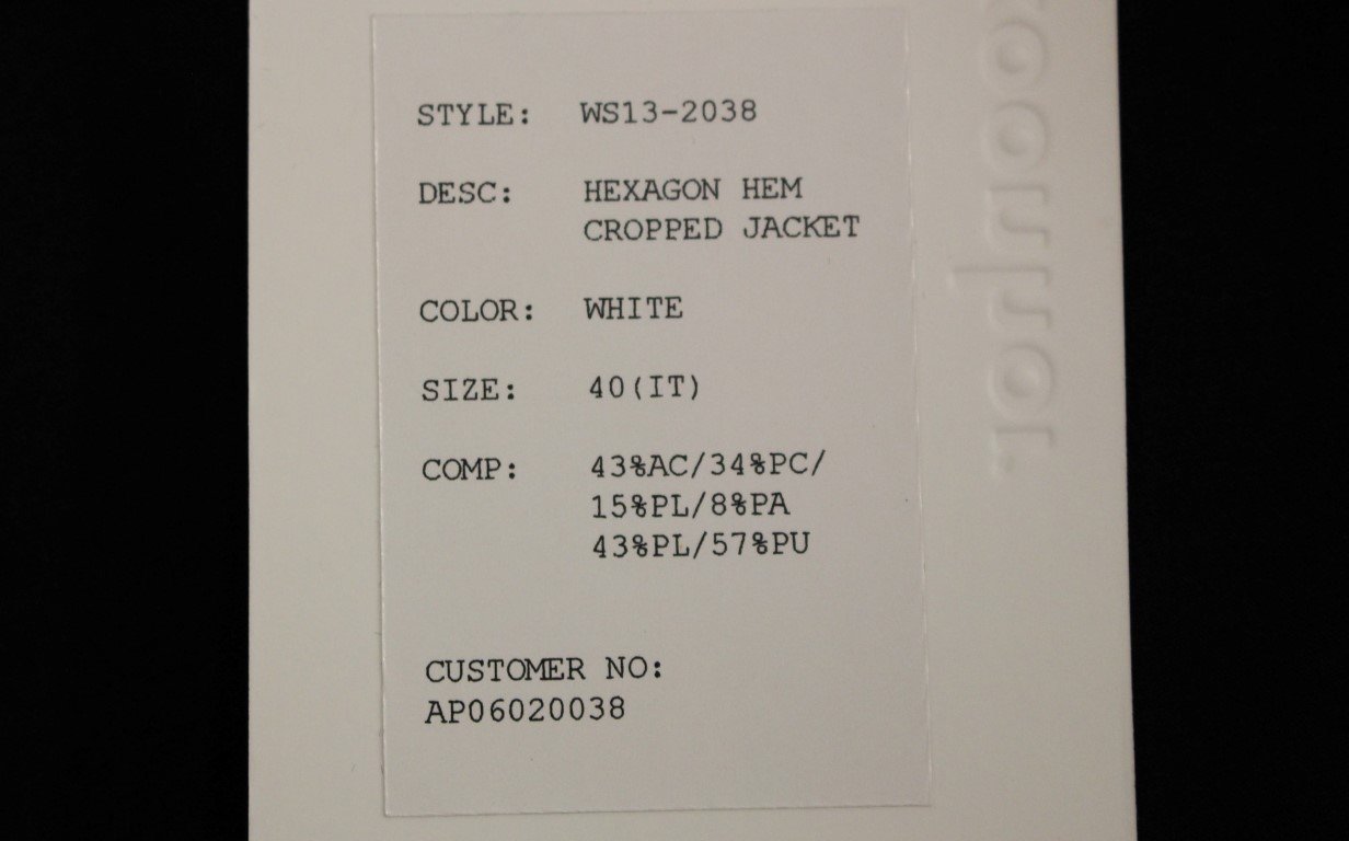 White Black Zipper Closure Cropped Jacket