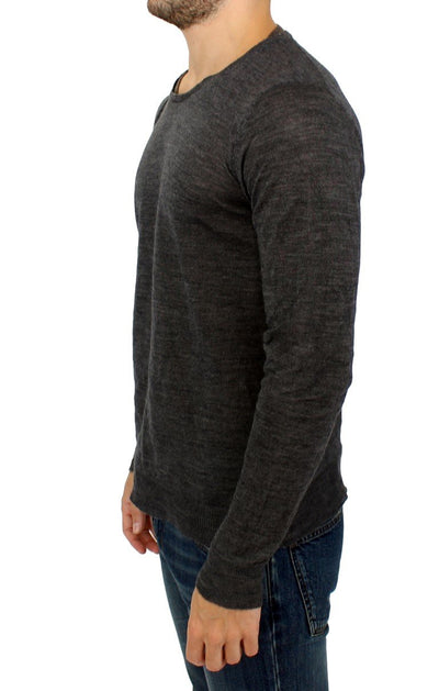 Gray wool crewneck sweater