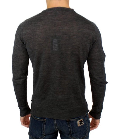 Gray wool crewneck sweater