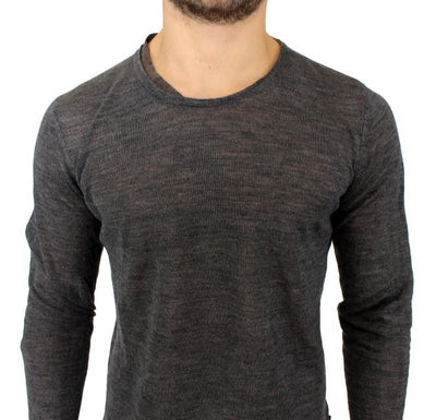 Gray wool crewneck sweater