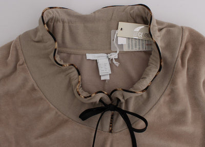 Beige velvet cotton sweater