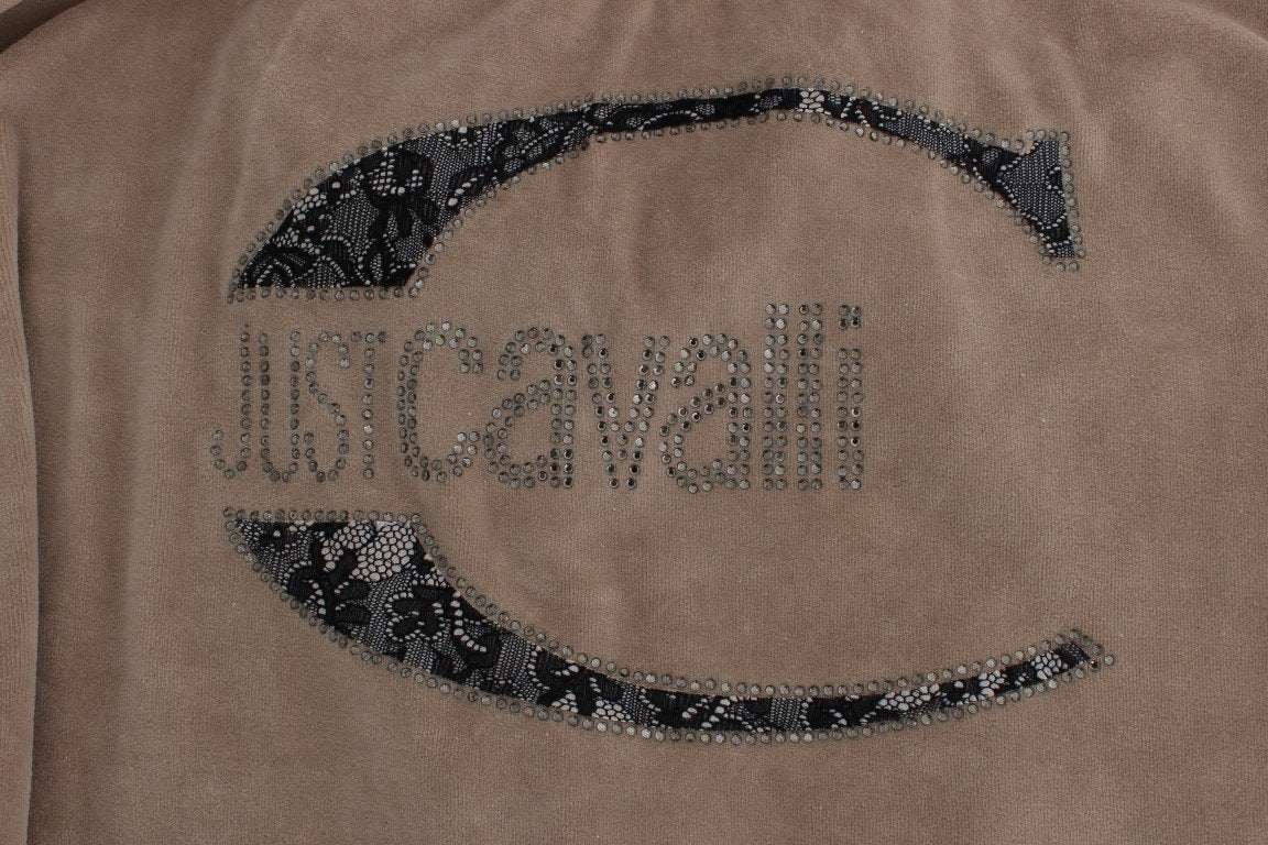 Beige velvet cotton sweater
