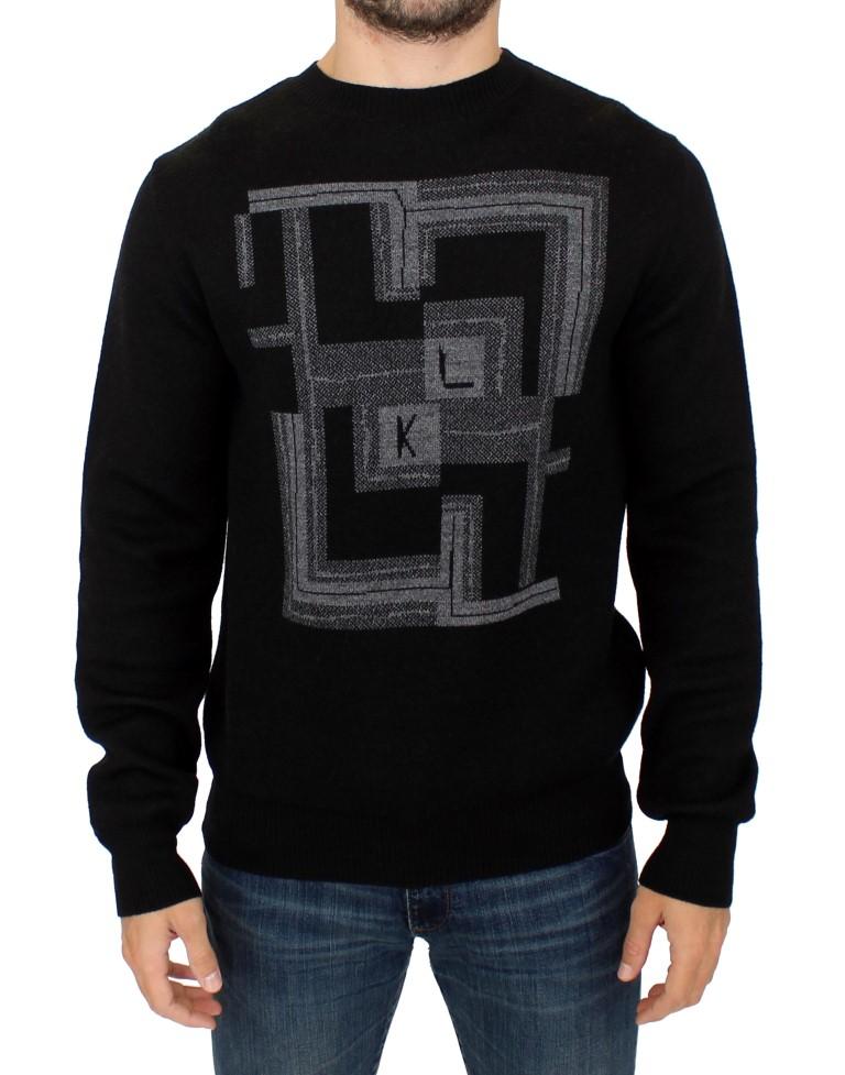 Black knitted wool sweater