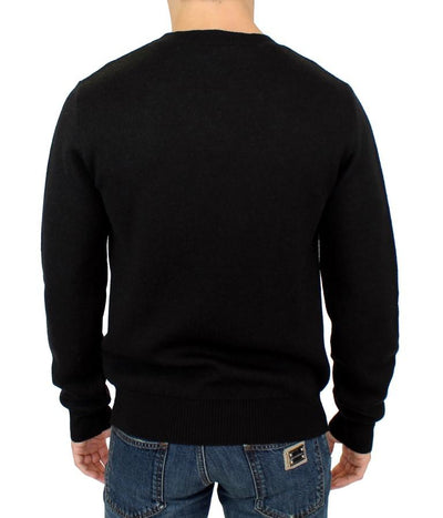 Black knitted wool sweater