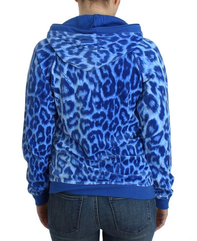 Blue leopard zipup hoodie