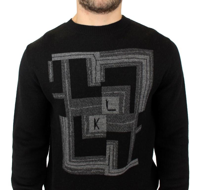 Black knitted wool sweater