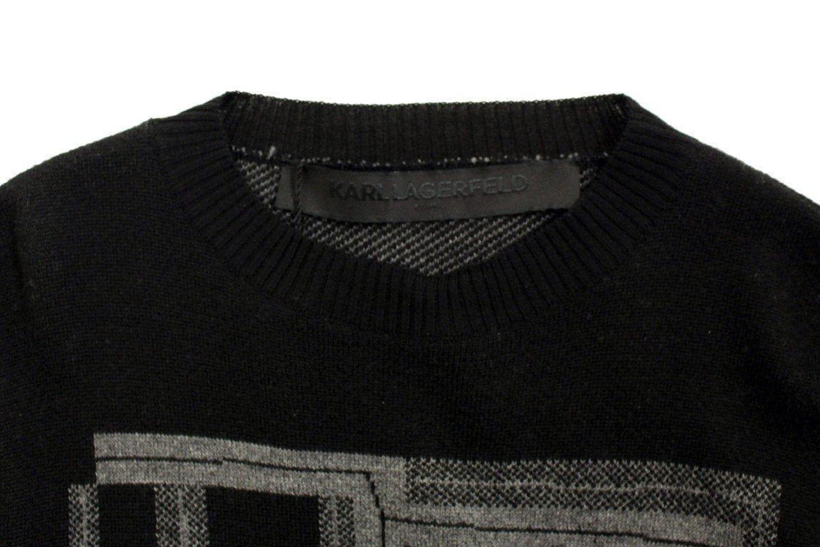 Black knitted wool sweater